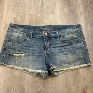 American Rag Blue Distressed Denim Shorts